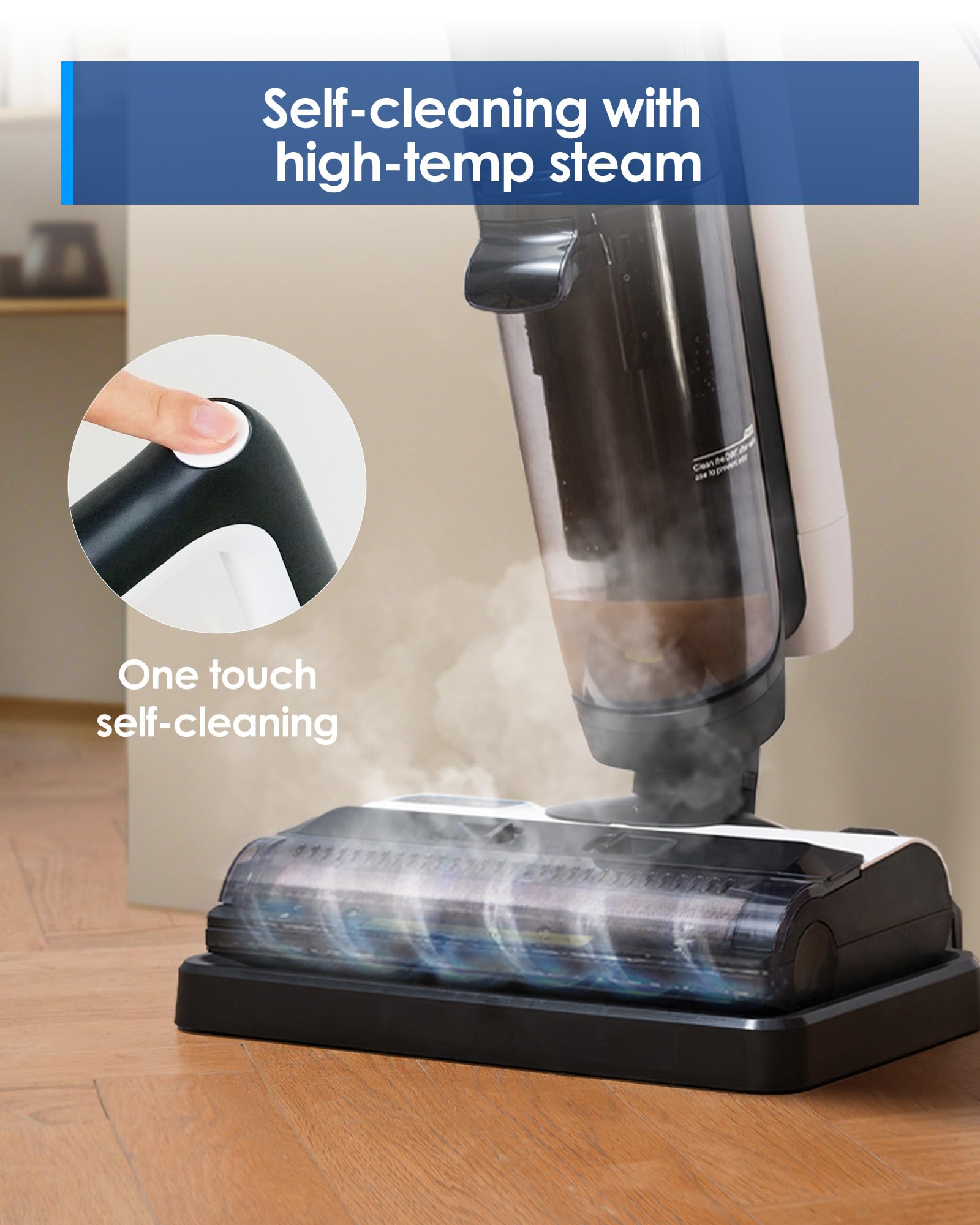 Tineco iFLOOR 5 Steam Corded Wet Dry Vacuum Cleaner - All-in-One Steam Mop for Hardwood Floors, 248℉ High-Temperature Steam, Self-Cleaning System - Perfect for Sticky Messes, Pet Hair, and Deep Cleaning Kitchens & Bathrooms