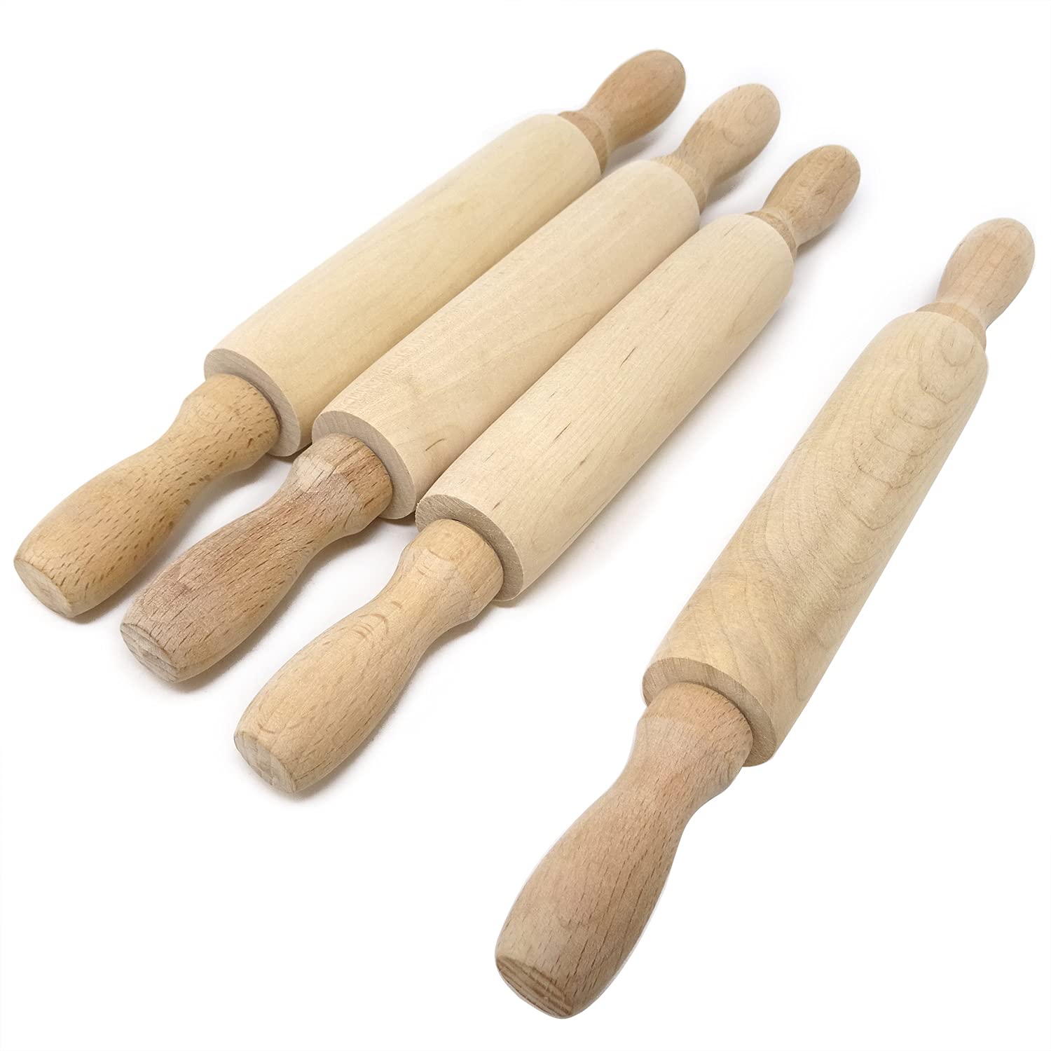 Honbay 4PCS Mini Wooden Rolling Pins - Small Baking Dough Rollers for Kitchen, DIY Crafts, and Farmhouse Decor (7.87 Inch) - Perfect for Cookies, Pastry, Clay Modeling & Tiered Tray Displays