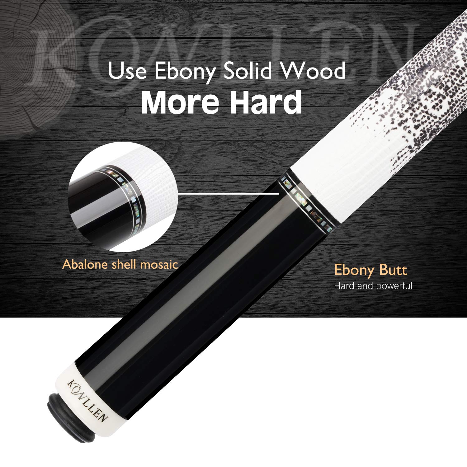 KONLLEN Professional Carbon Fiber Pool Cue Stick – Hand-Made Low Deflection Billiard Cue with Ultra-Smooth Inlay Design for Precision Shots | Perfect for Tournaments & Home Game Rooms