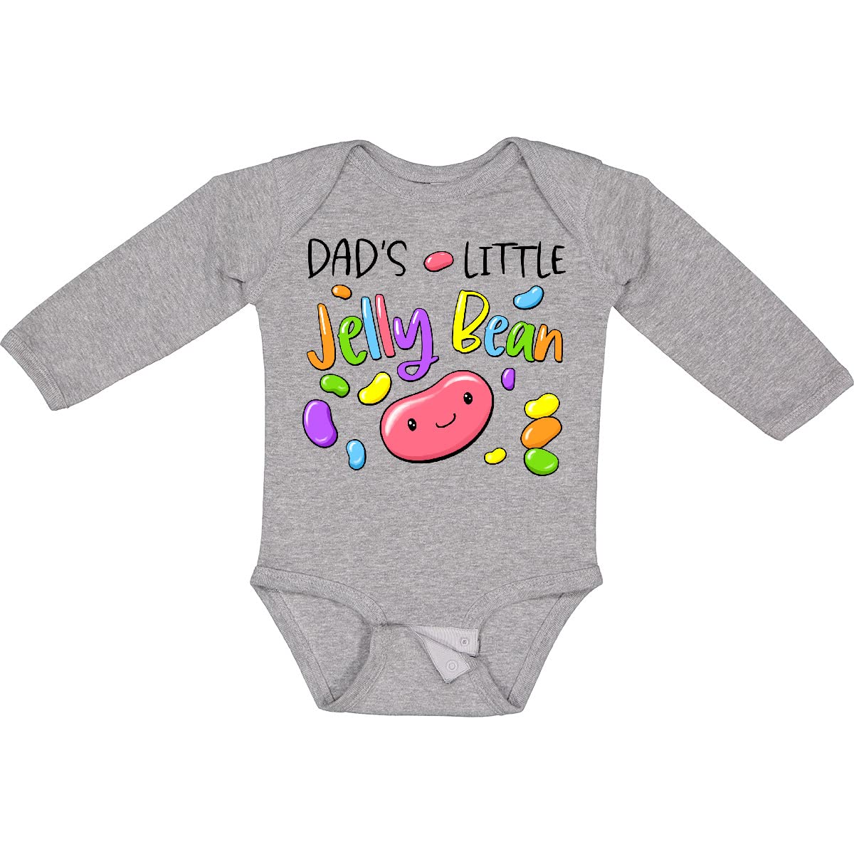 Inktastic Dads' Little Jellybean Cute Easter Candy Long Sleeve Baby Bodysuit - Perfect for Easter Photos, Family Gatherings & Holiday Outfits
