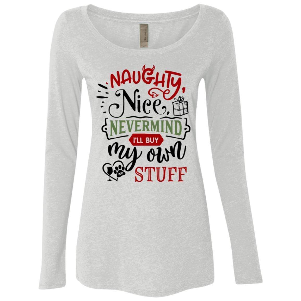 WineyBitches.Co Women's Long Sleeve Scoop Neck Tri-Blend T-Shirt - Soft & Comfortable for Casual Wear, Lounging & Everyday Outfits