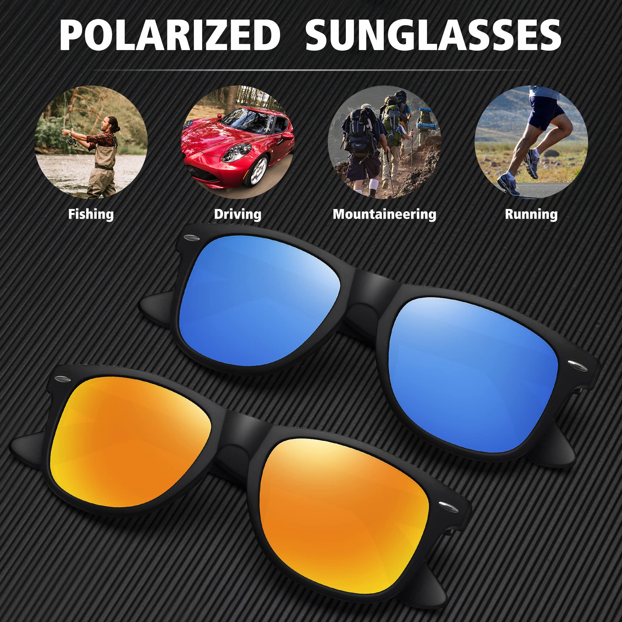 MEETSUN Polarized Sunglasses for Men & Women - Classic Retro UV Protection Driving Shades - Perfect for Outdoor Activities, Beach, Cycling & Fashion Accessories