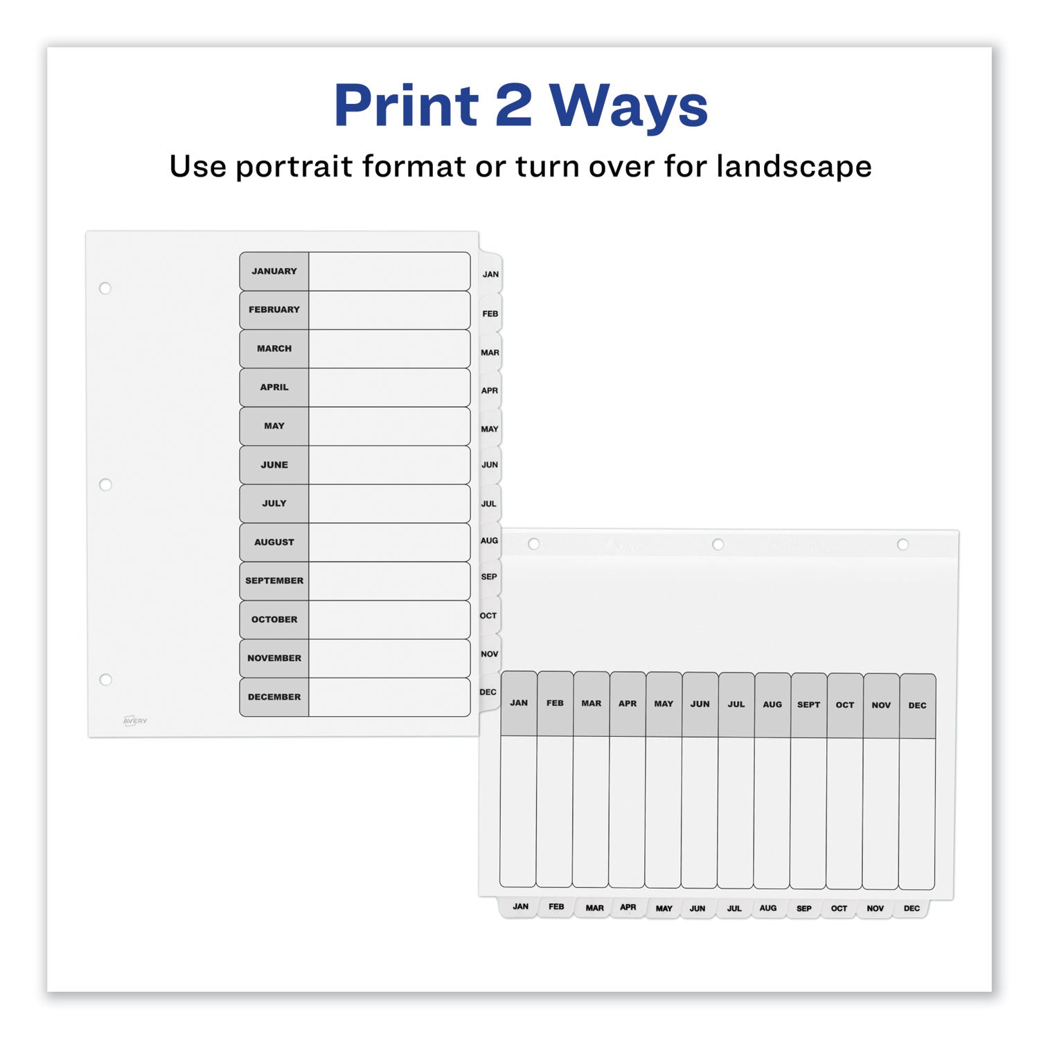 Avery® Customizable TOC Ready Index Dividers - 12 Tab Black & White Set (11