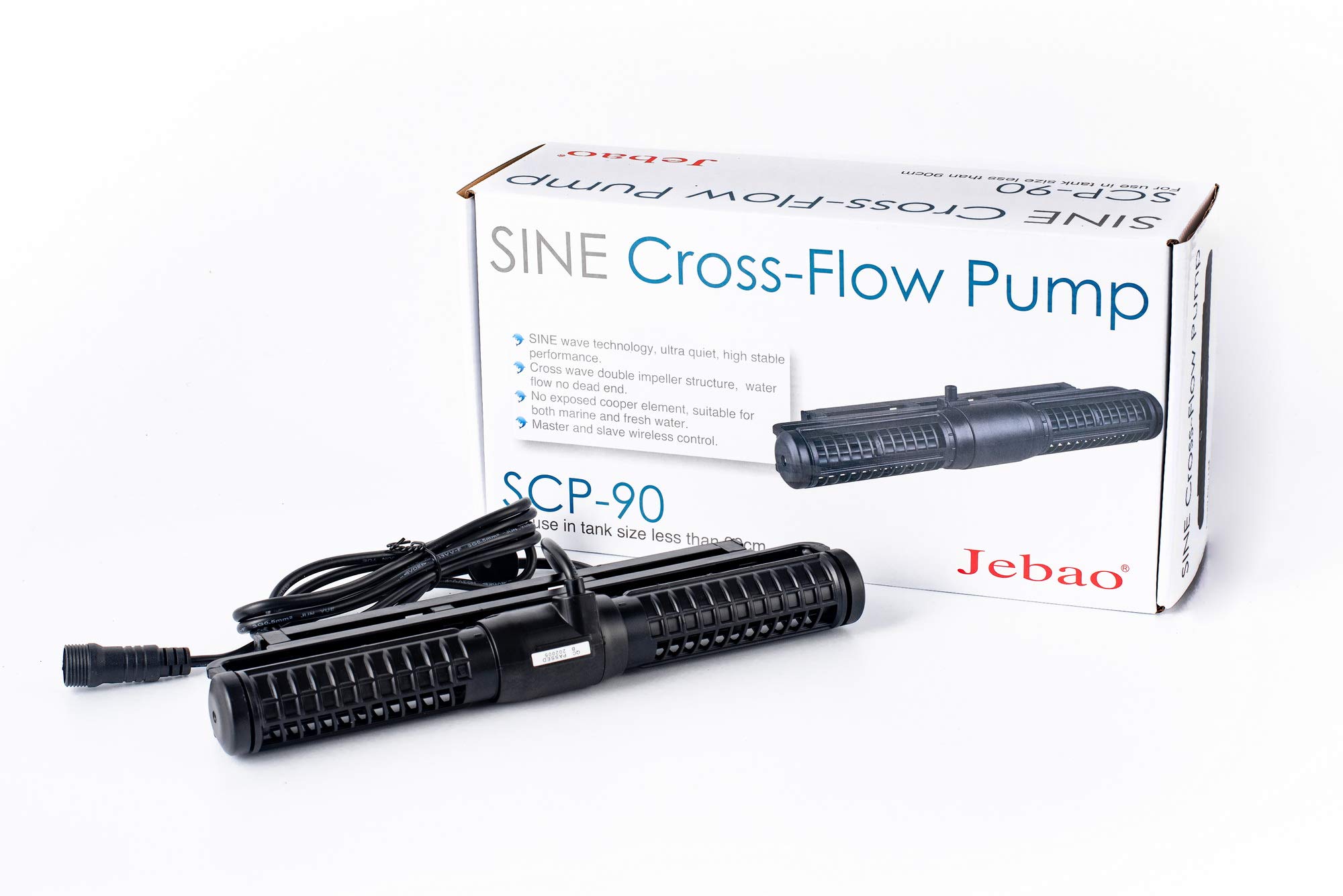 Jebao SCP-90 Sine Cross Flow Pump Wave Maker with Controller - Powerful Aquarium Water Circulation for Reef Tanks, Saltwater & Freshwater Fish Tanks - Perfect for Coral Growth and Marine Life Health