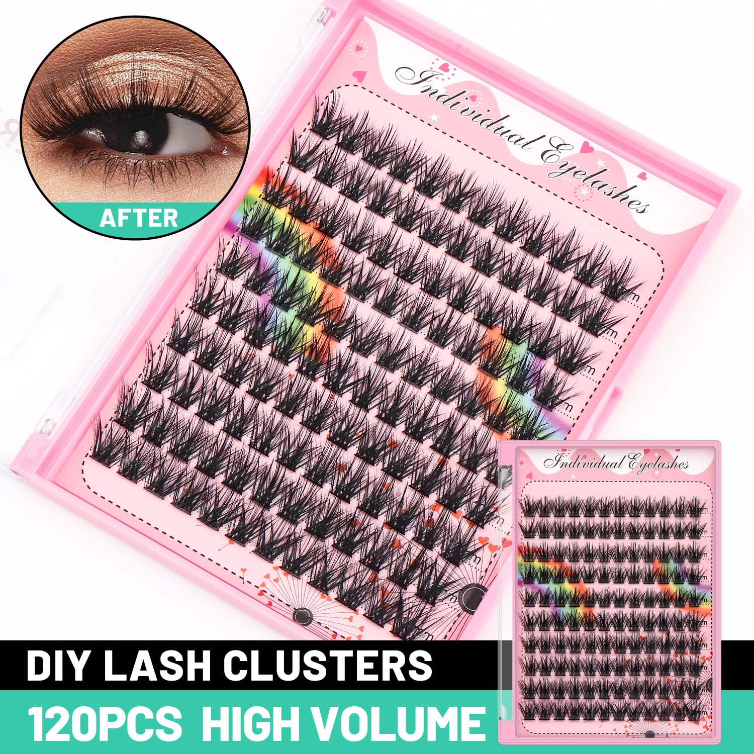 Premium Eyelash Extension Kit - 8-20mm Mixed Clusters (10+12mm, 12+14mm, 14+16mm, 16+18mm) for Wispy Lashes | DIY Lash Extensions for Salon-Quality Results | Perfect for Weddings, Parties & Everyday Glam