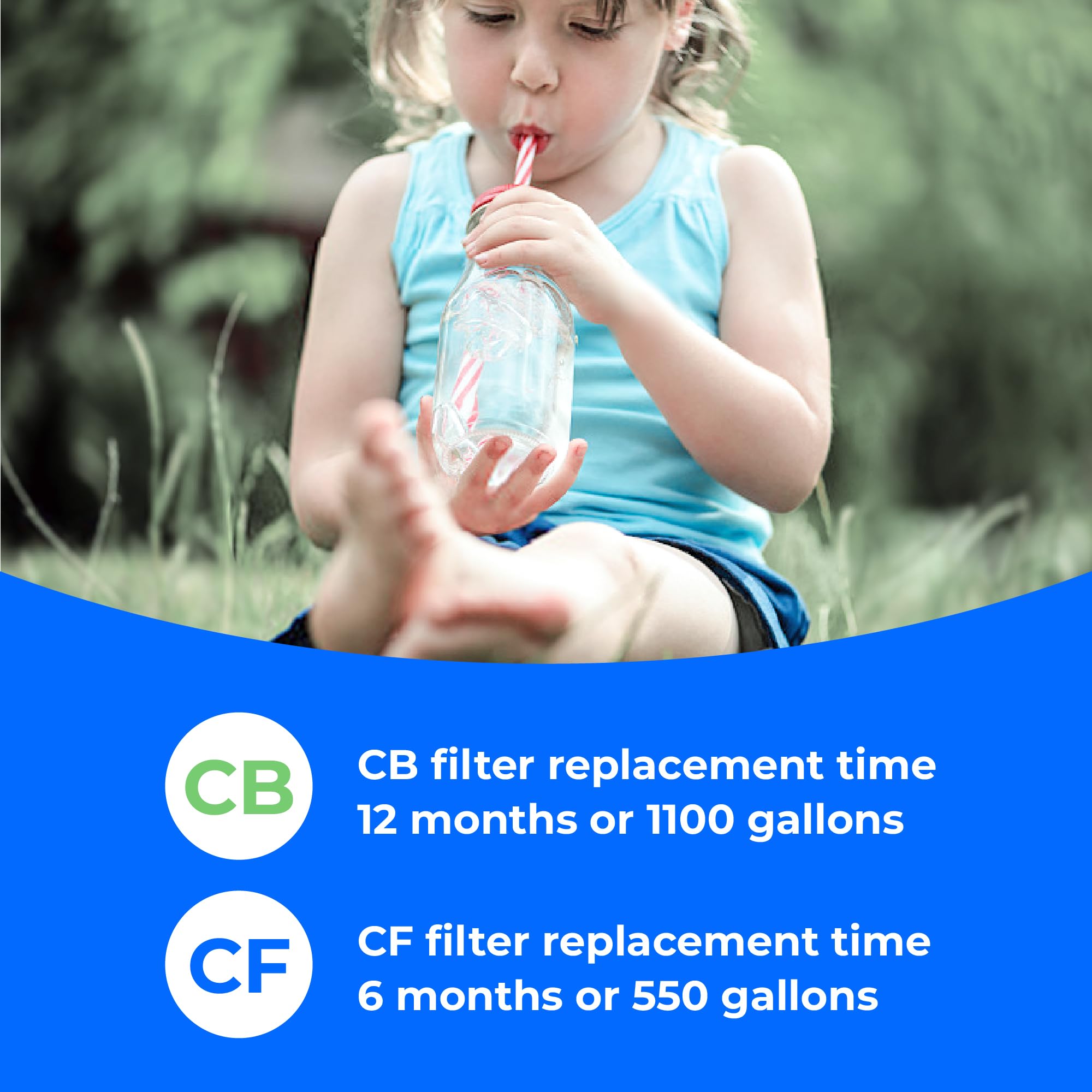 Waterdrop G3 Replacement Filter 1-Year Combo Pack - 2 WD-G3-CF Filters + 1 WD-G3-CB Filter - Compatible with WD-G3-W, WD-G3P600 & WD-G3P800-W RO Systems - Perfect for Clean Drinking Water at Home & Office