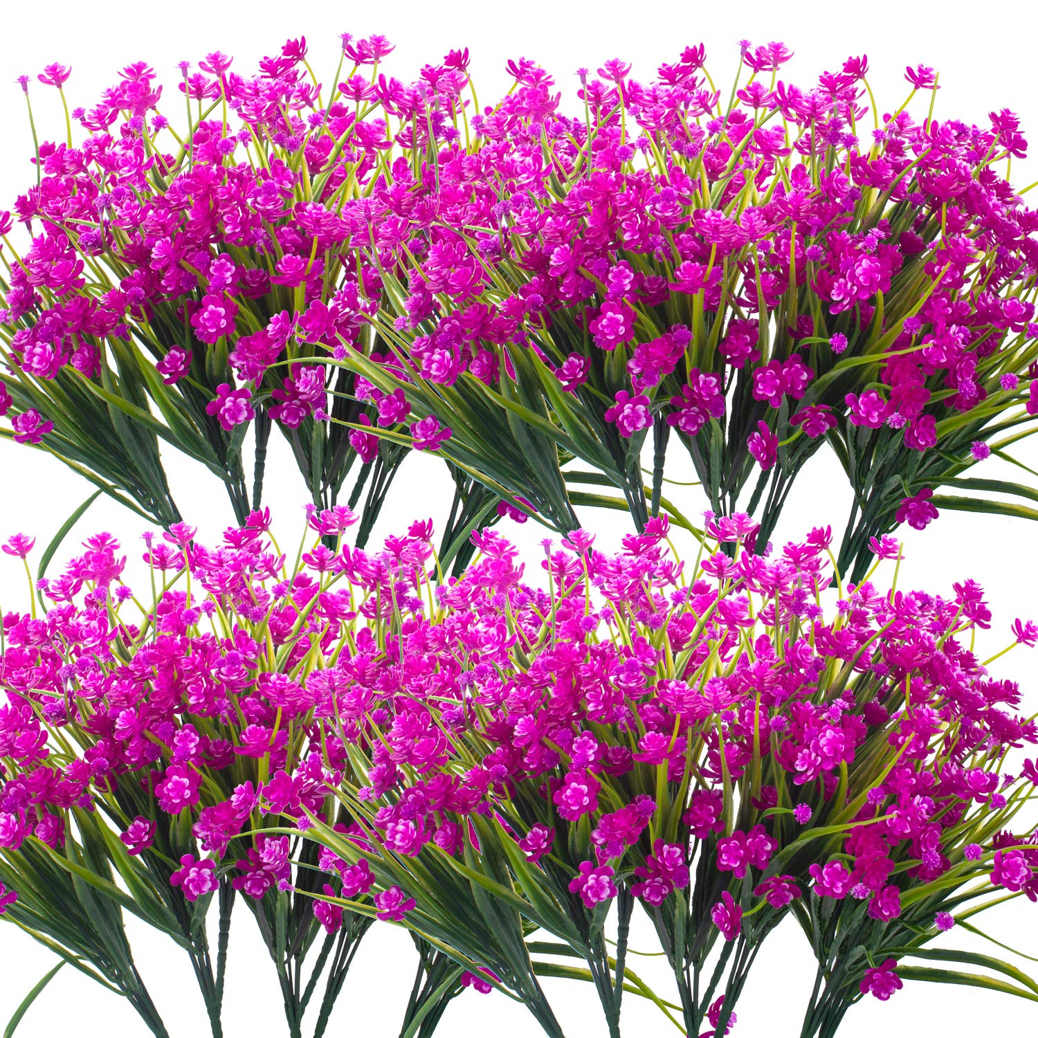 20 Pack UV Resistant Artificial Flowers Outdoor Fake Plants - Purple Faux Plastic Flowers for Garden, Porch, Window Box Decor - Perfect for Home, Wedding & Party Decoration