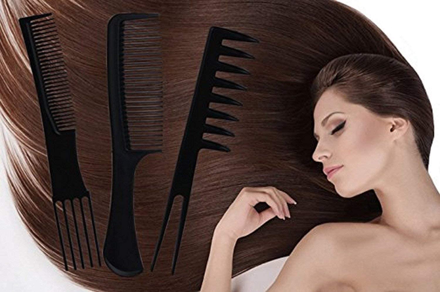 APOEM 9-Piece Hair Cutting Comb Set with Scissors & Section Clips - Professional Styling Kit for Women & Girls (Multi-Color) - Perfect for Salon, Home Haircuts & DIY Styling