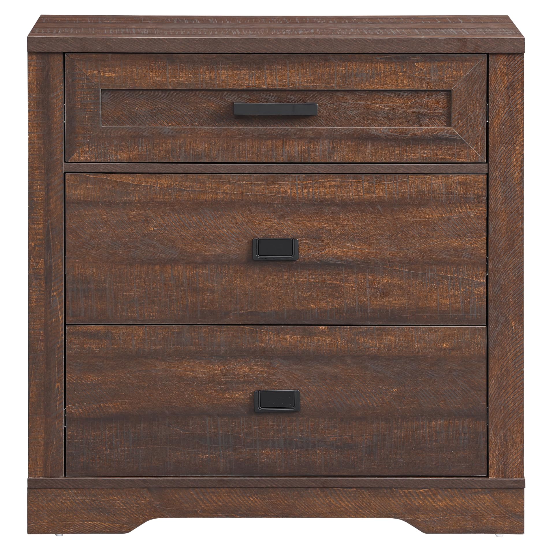 WAMPAT 3-Drawer Kids Dresser - Modern Farmhouse Wooden Chest for Nursery, Bedroom & Hallway Storage - Rustic Brown Organizer for Clothes, Toys & Essentials | Perfect for Small Spaces & Home Decor