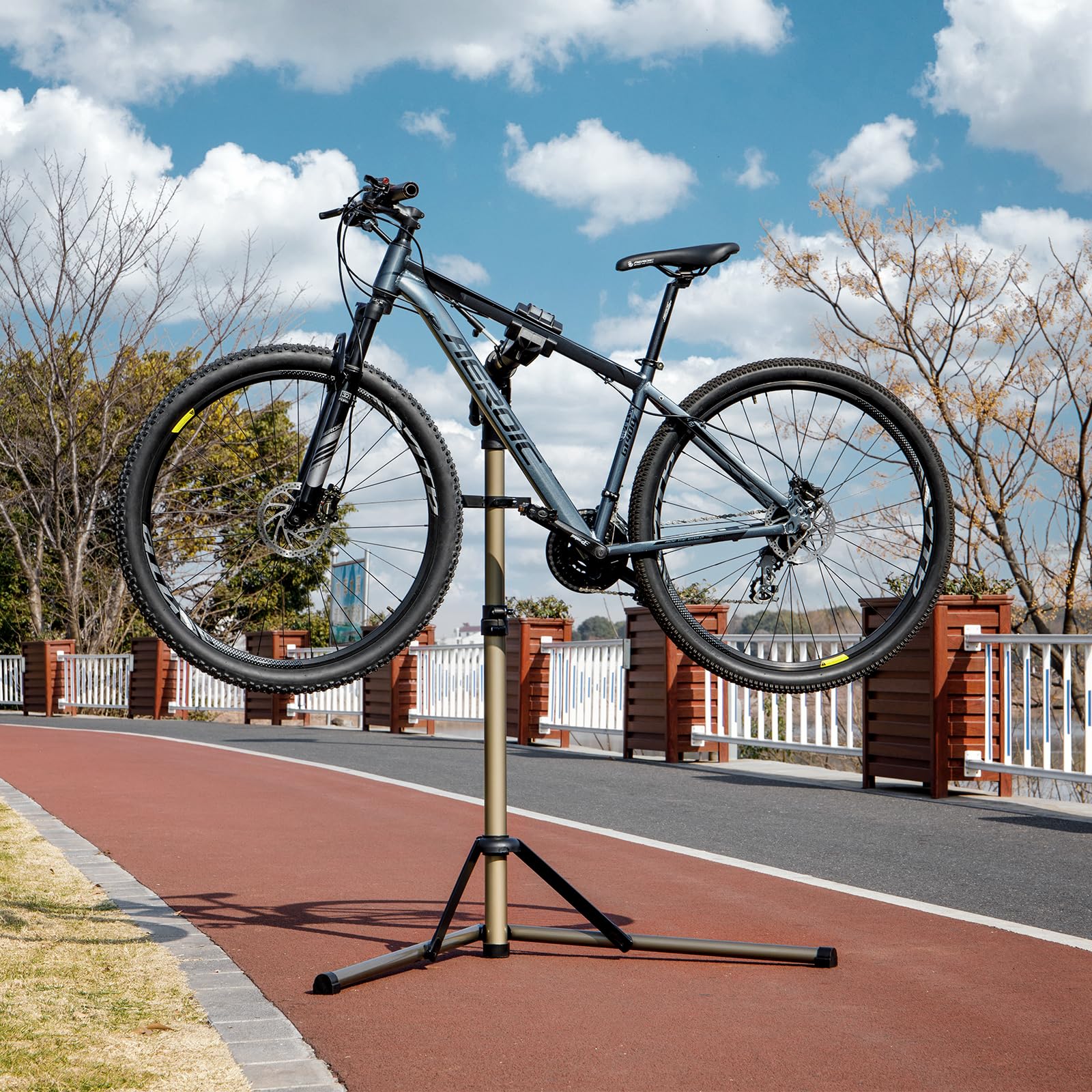 Heavy Duty Bike Repair Stand (Max 80lbs) - Professional Bicycle Workstand for Maintenance & Tuning - Adjustable E-Bike Repair Rack for Mountain, Road & Hybrid Bikes - Perfect for Home Mechanics & Bike Shops (Garage, Workshop, Outdoor Use)