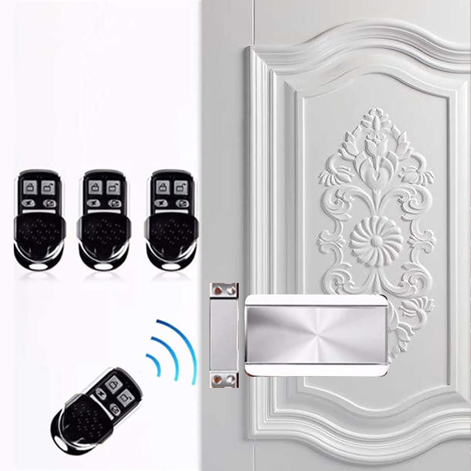 VLUOO Smart Electronic Deadbolt Door Lock - Keyless Entry, Anti-Theft Zinc Alloy Remote Control Lock with 4 Remotes - Perfect for Homes, Apartments & Offices Security