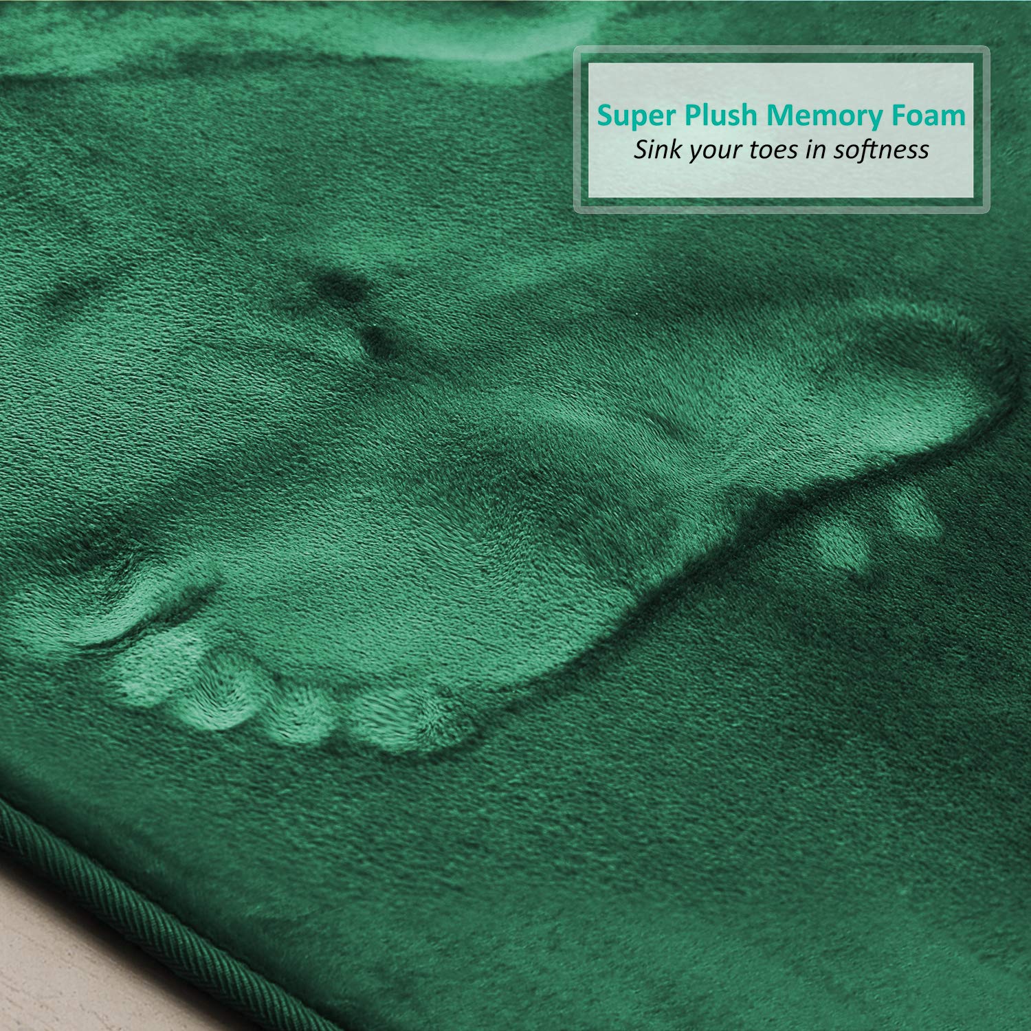 **Clara Clark Memory Foam Bath Mat Set of 2 - Ultra Soft Non-Slip Bathroom Rug, Super Absorbent & Fast Drying, Machine Washable (17x24 Inches, Hunter Green) - Perfect for Bathroom, Shower & Spa Comfort**