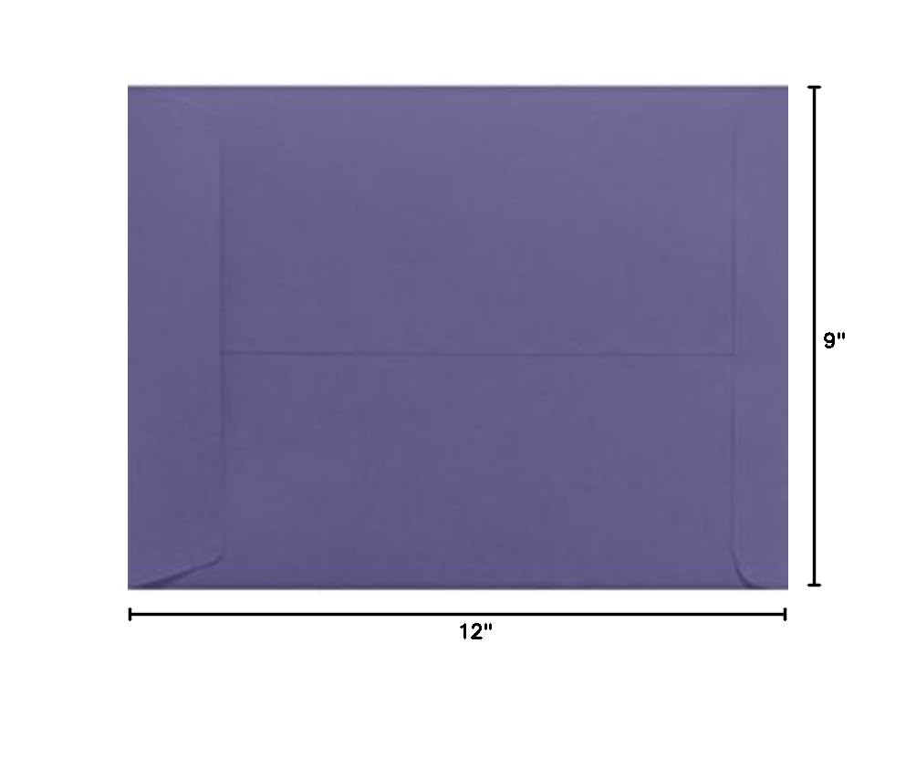 LUXPaper 9 x 12 Open End Envelopes | Self-Seal Peel & Press Envelopes | Premium 80lb Text Weight | Wisteria Purple | Pack of 1,000 | Perfect for Wedding Invitations, Business Mailings & Greeting Cards