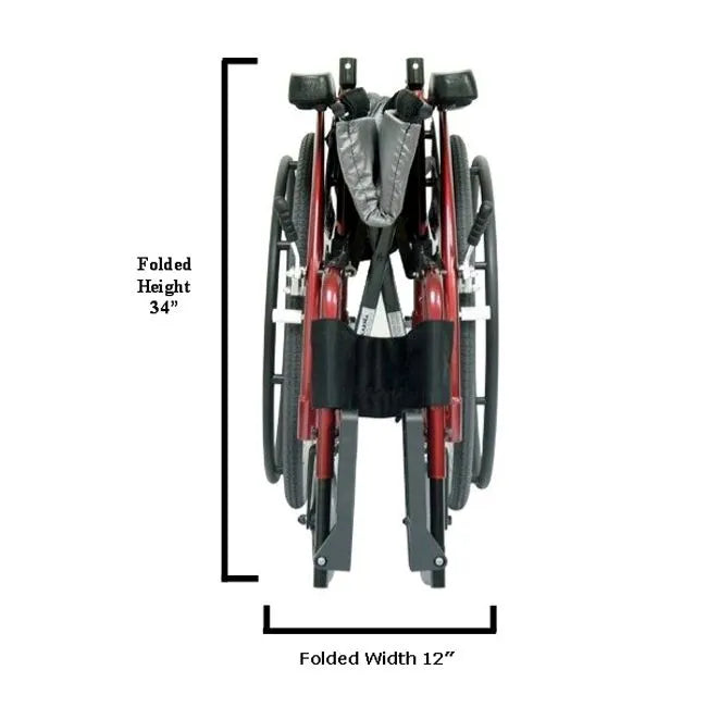 Ultra Lightweight Wheelchair S Ergo 115 - Portable Folding Wheelchair for Adults & Seniors - Ergonomic Design for Comfort & Mobility - Perfect for Travel, Home Use & Daily Activities