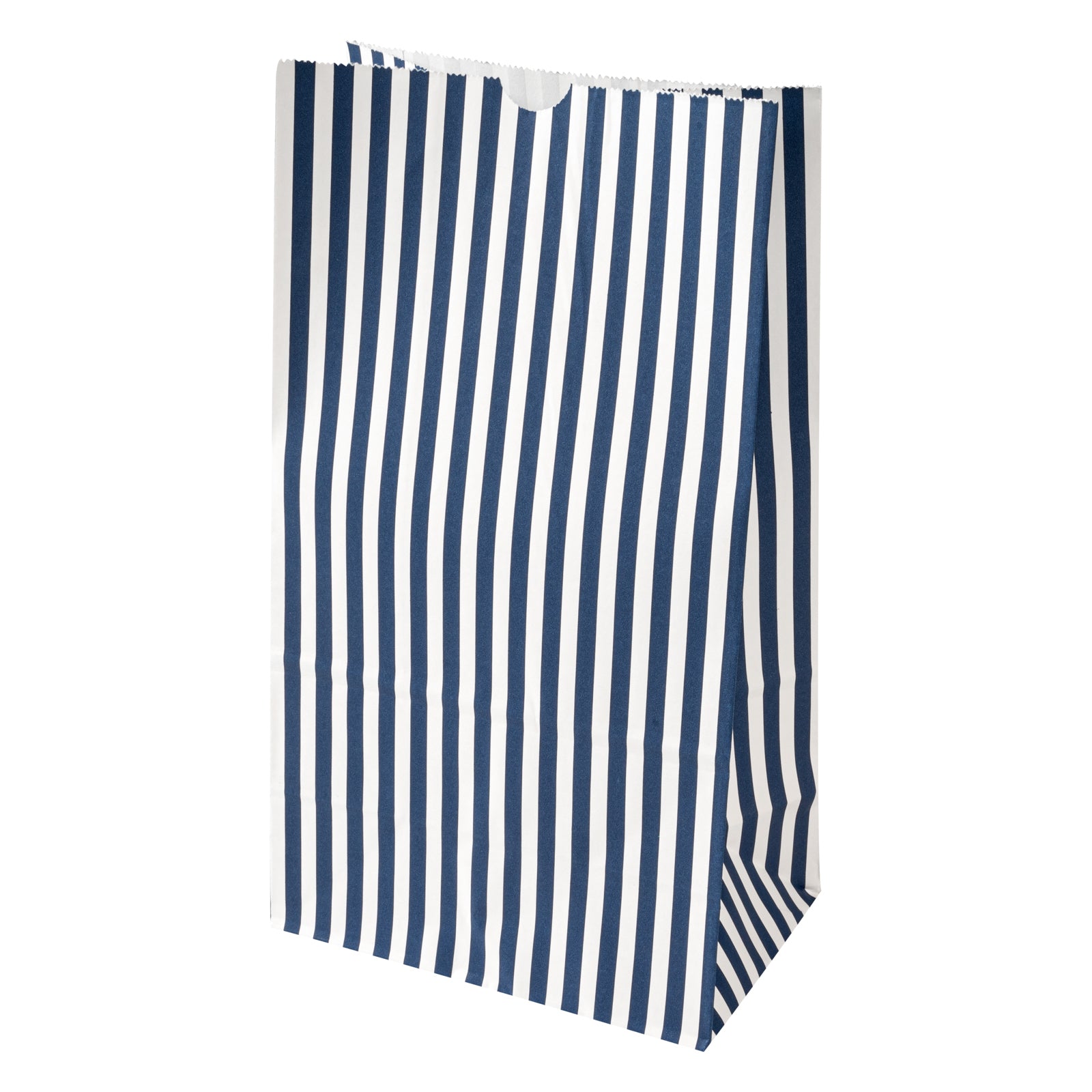 Premium Blue and White Striped Paper Bags - 12 lb Weight Capacity, 7 x 4.25 x 12.5 Inches (100 Count Box) - Perfect for Gift Wrapping, Party Favors, and Retail Packaging