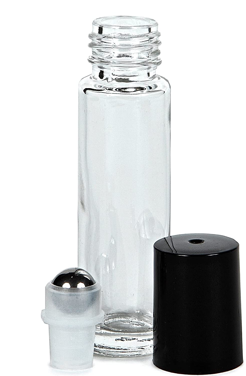 PHARCOS 10ml Glass Roll On Bottles with Black Cap - Essential Oil Bottles, Perfume Roller Bottles, Aromatherapy Bottles | Refillable, Leakproof & Eco-Friendly for DIY Beauty, Travel & Gifts (Pack of 3)