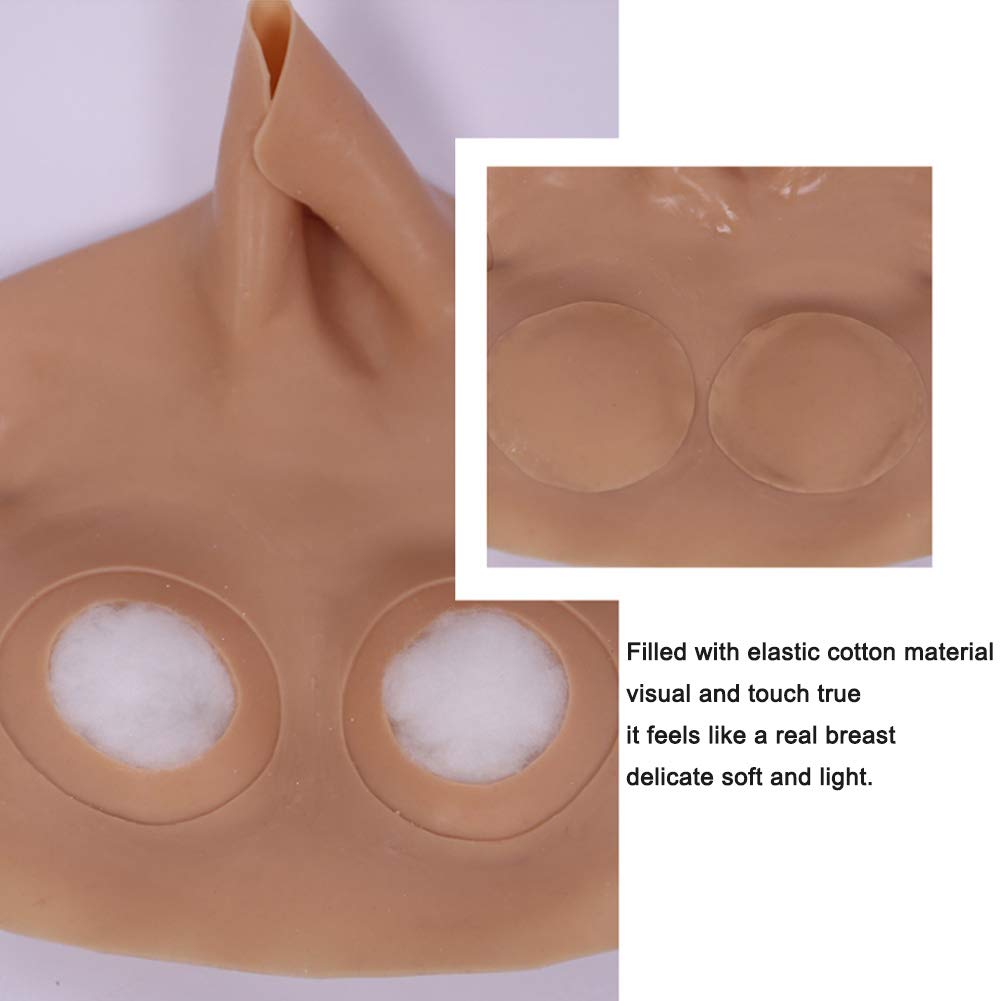 Premium H Cup Silicone Breast Forms for Crossdressers & Drag Queens - Oil-Free Silk Cotton Filler Breastplate (Ivory) | Realistic Prosthetics for Cosplay, Gender Affirmation & Performance Enhancement