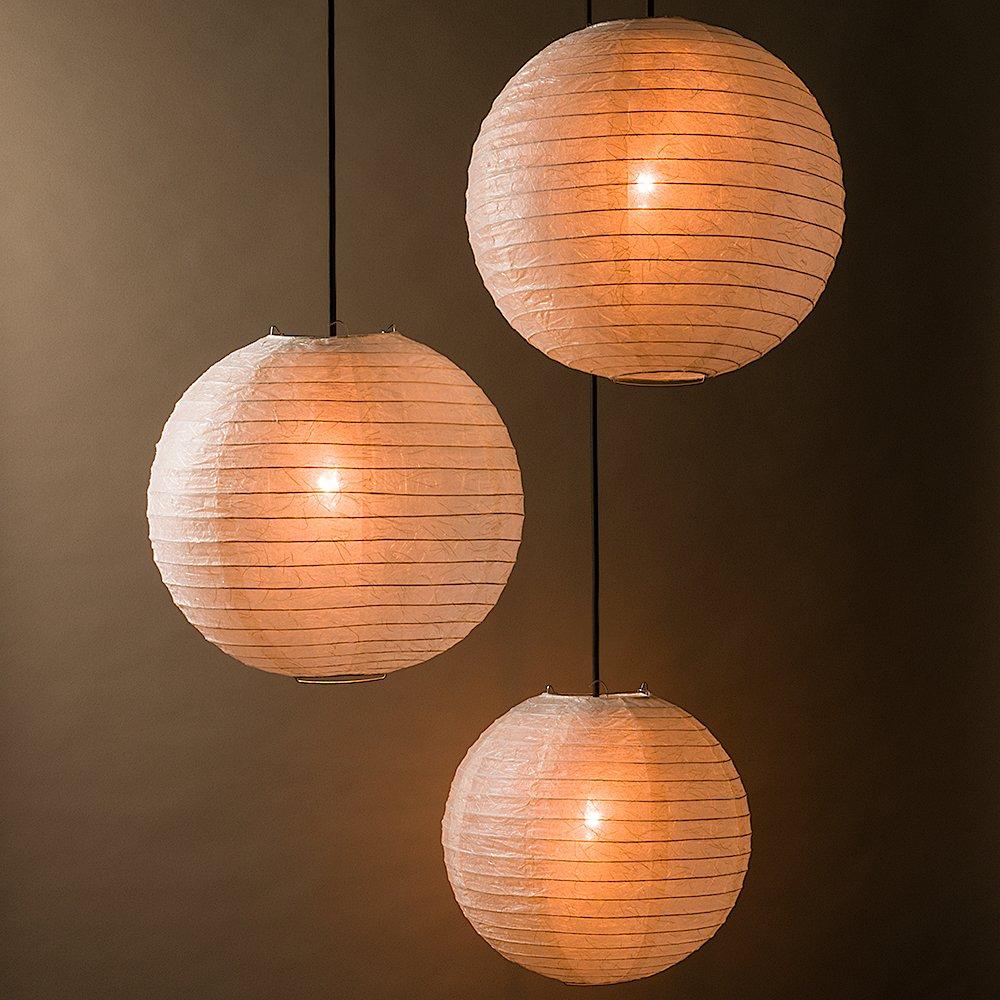 3 Pack Japanese Kozo Unryu Fibrous Paper Lantern Shades - 12