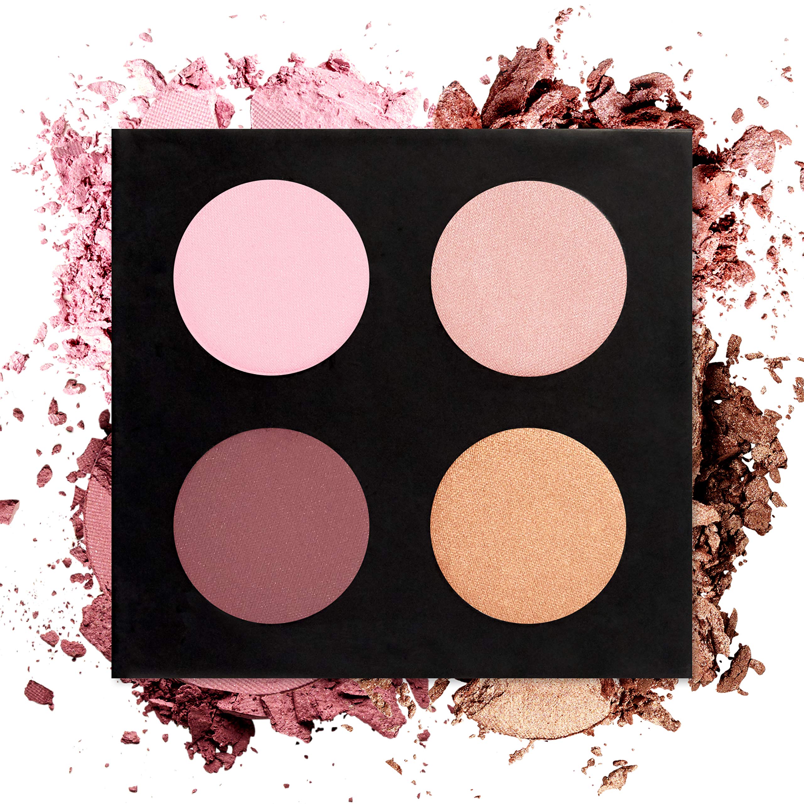 Professional Backstage Eyeshadow Palette - 4 Rose Shades for Day & Night Makeup Looks | Vegan & Cruelty-Free | Perfect for Bridal, Party & Everyday Wear