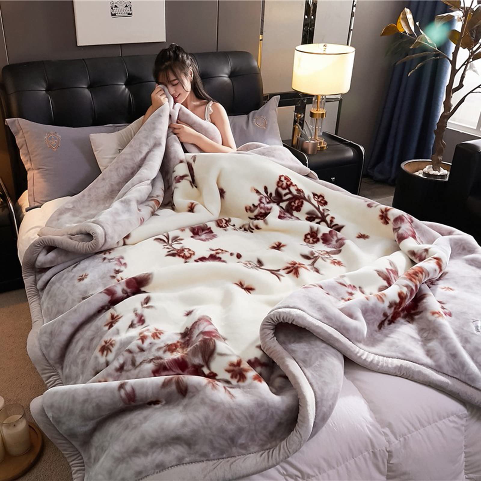 9 Lbs Mink Blanket - 79x91 Inch Ultra Soft Plush Fleece Blanket, 750GSM Heavy Weight Warm Blanket for Full/Queen Bed | Cozy Home Decor, Perfect for Living Room Couch, Bedroom & Winter Nights