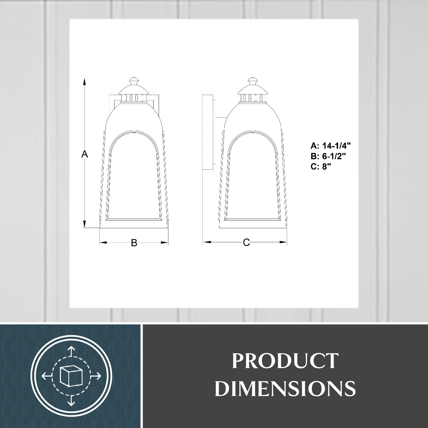 VAXCEL Pilsen 6.5-inch Charcoal Black Outdoor Wall Lantern with Dusk to Dawn Photocell Sensor - 1-Light Exterior Wall Sconce with Clear Glass Panels for Porch, Patio, Garden and Entryway Lighting