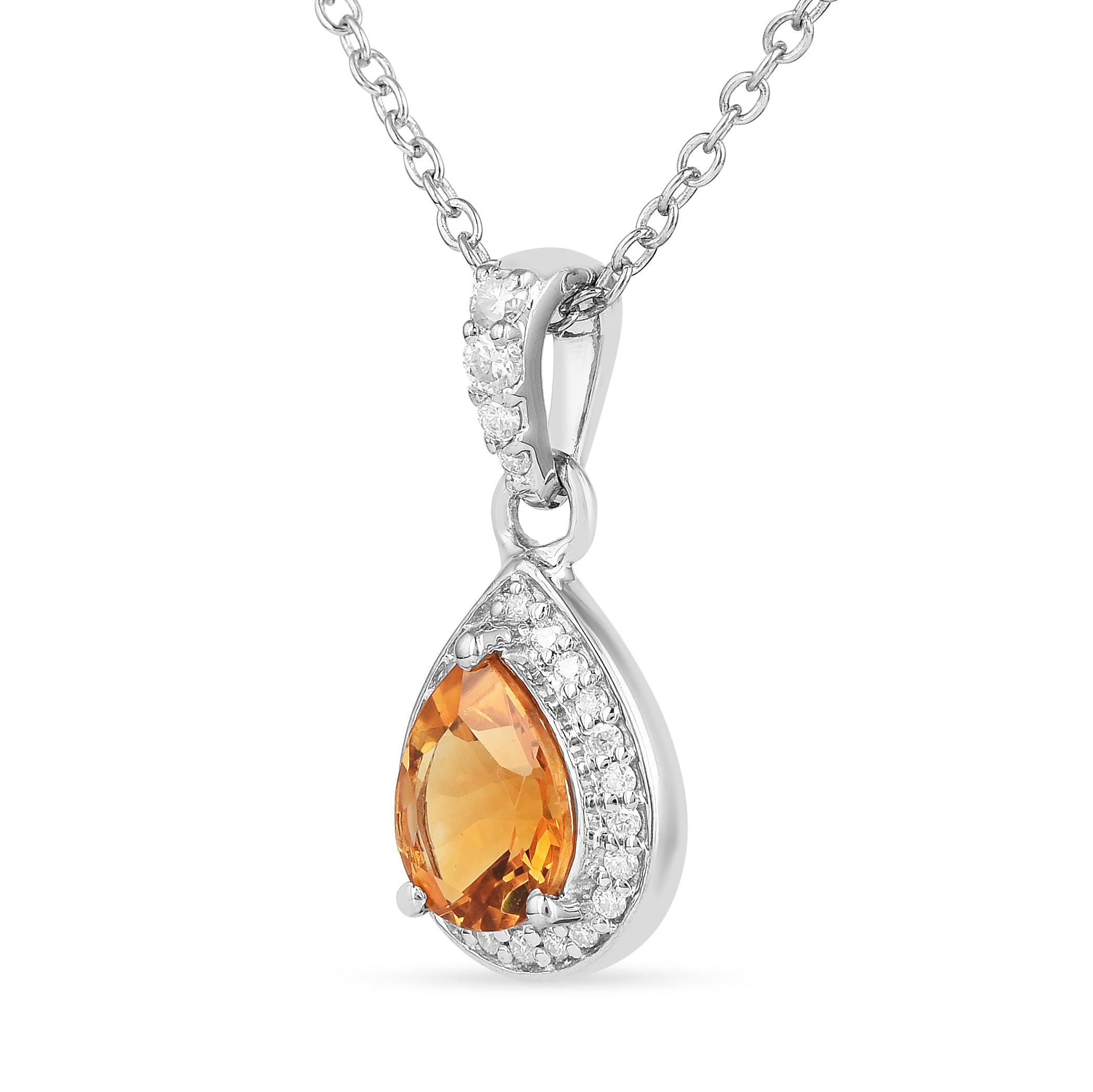 Natural Citrine Teardrop Pendant Necklace for Women - Healing Crystal Jewelry for Energy & Positivity - Perfect for Meditation, Yoga & Spiritual Gifts