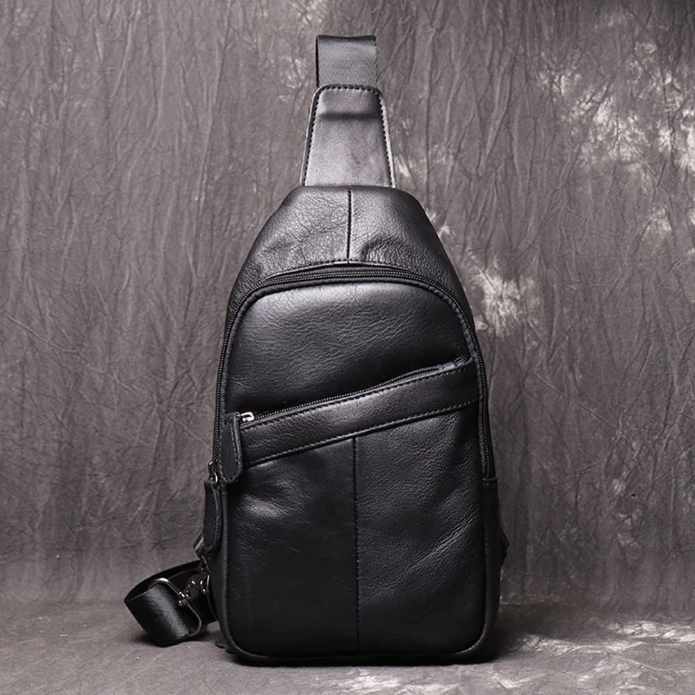 Men's Genuine Nubuck Leather Messenger Bag - Vintage Retro Chest Shoulder Bag for Casual Wear & Travel (17x5x30cm) - Perfect for Daily Commute, College Campus & Urban Street Style (Color B)