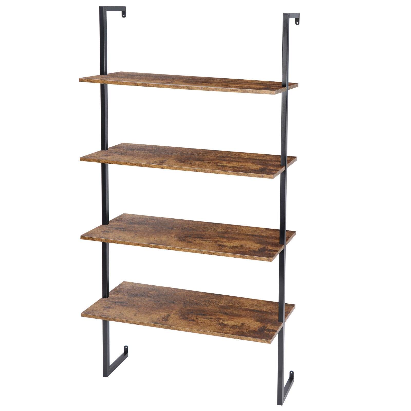4-Tier Floating Wall Shelves - Bedroom & Bathroom Storage Decor