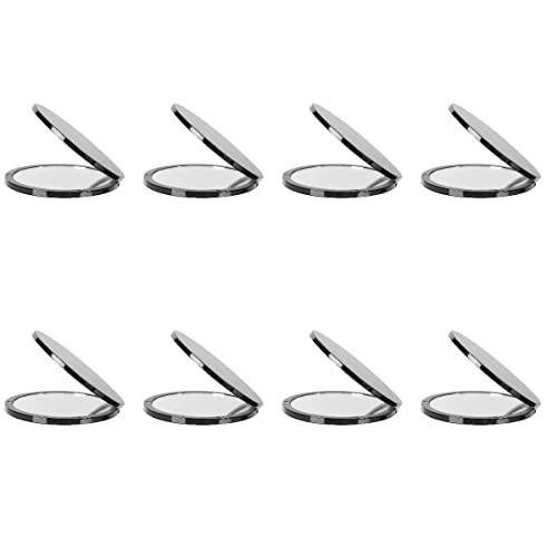 8-Piece Portable Double-Sided Folding Makeup Mirror for Women - Black | Travel, Home Vanity & Professional Makeup Artist Use
