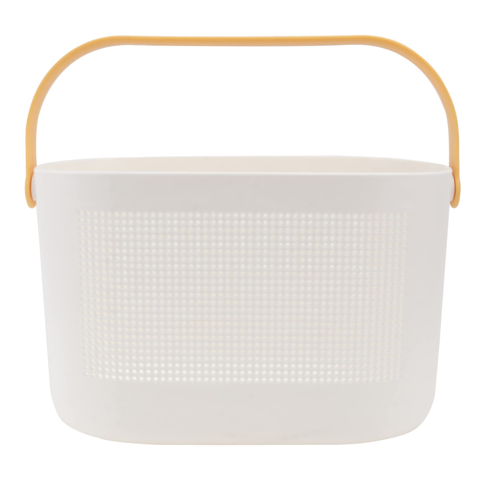 Sturdy Portable Bathroom Organizer Basket - Multi-Purpose Drainable Storage for Toiletries | Handheld Wash Basket in Lemon Yellow | Perfect for Shower, Vanity & Travel Organization