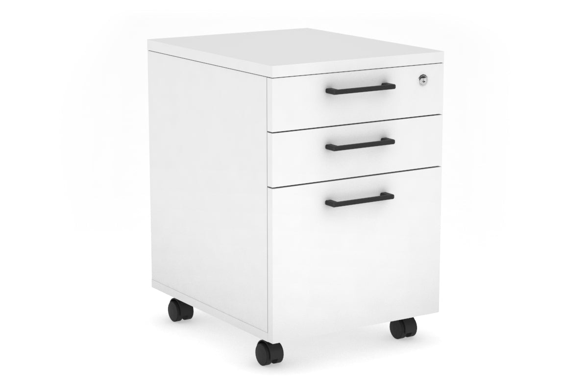 Lockable Mobile Pedestal with File Drawers - Laminate Office Storage Cabinet for Files & Supplies | Perfect for Home Office, Classroom & Workplace Organization