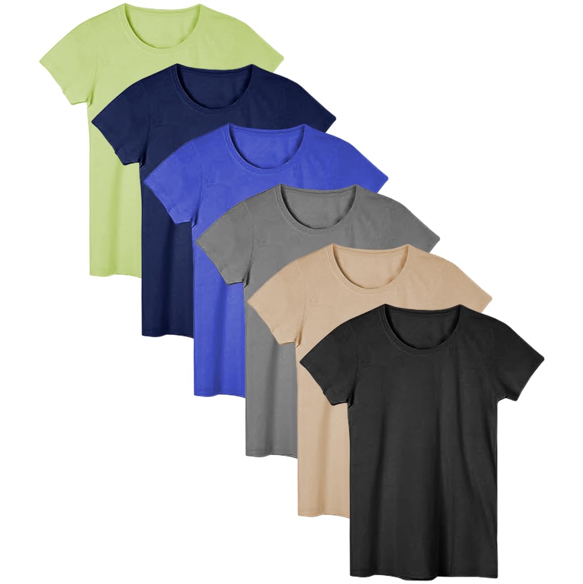 Women's Flowy Slub Burnout Crew Neck T-Shirt - Soft Casual & Workout Top for Everyday Wear | Multi-Pack Options in Various Colors | Perfect for Yoga, Gym, Running & Lounge Wear