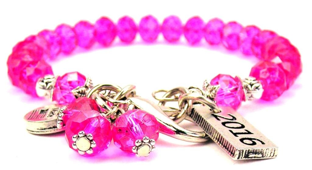Hot Pink Crystal Bracelet for Women - Elegant 2016 Fashion Jewelry Gift for Birthday, Anniversary & Party Accessories