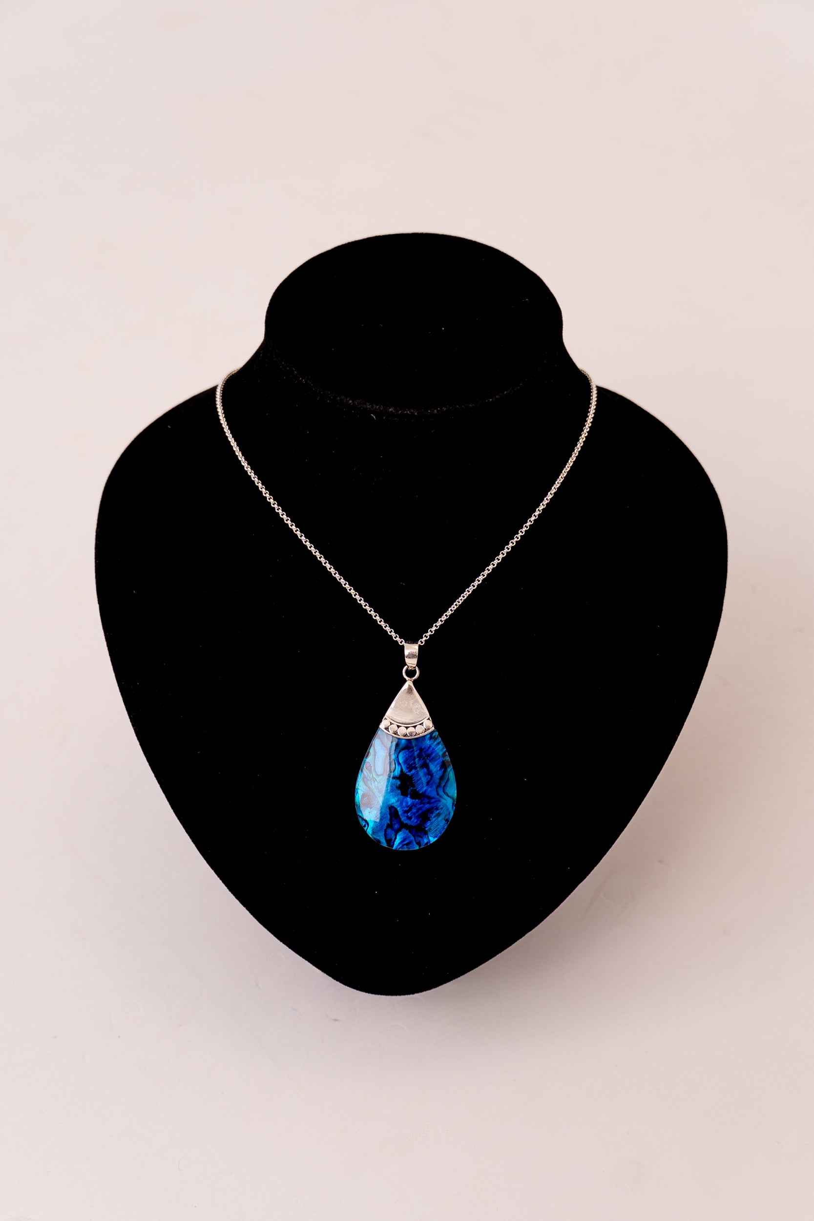 Blue Pava Tear Pendant Necklace - Elegant Handmade Jewelry for Women | Perfect for Weddings, Parties & Everyday Wear