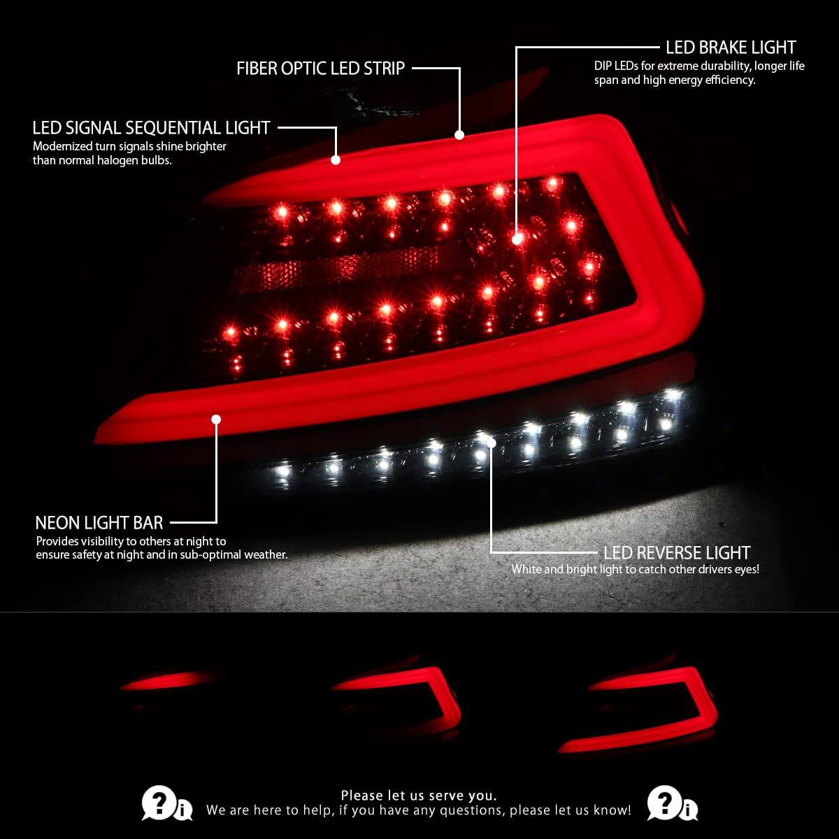AUTOZENSATION LED Tail Lights Compatible with 2015-2021 Subaru WRX - Left & Right Pair Assembly, Jet Black with Red Sequential Turn Signal - Perfect for Night Driving & Car Customization
