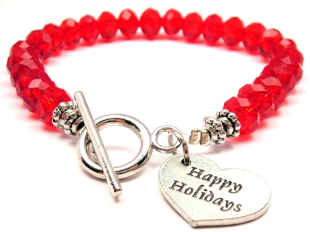 Crimson Red Crystal Toggle Bracelet for Women - Elegant Holiday Gift for Christmas, Birthday & Special Occasions | Perfect for Party, Wedding & Everyday Wear