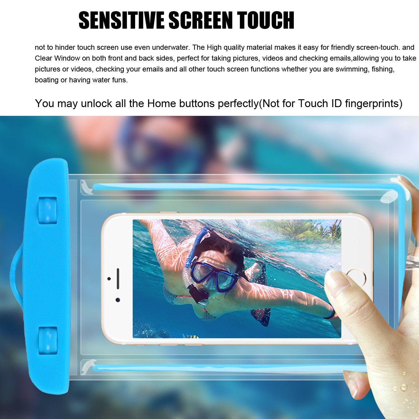 3 Pack Waterproof Phone Pouch - Universal Dry Bag for Phones Up to 5.8 Inch - Perfect for Swimming, Beach, Kayaking & Outdoor Activities