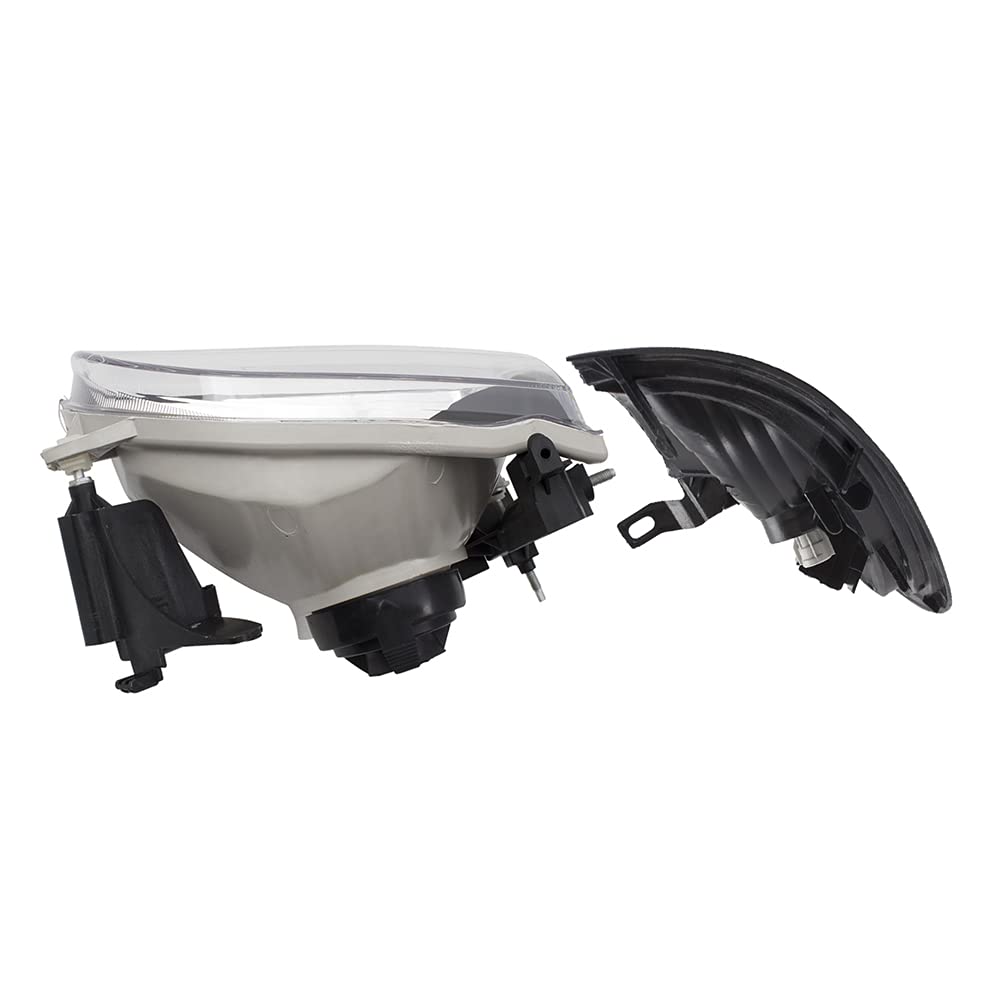Brock Replacement 4-Piece Headlight Assembly with Black Trim & Parking Signal Lights - Compatible with 2001-2004 Toyota Tacoma | Durable Aftermarket Headlights for Off-Roading & Night Driving