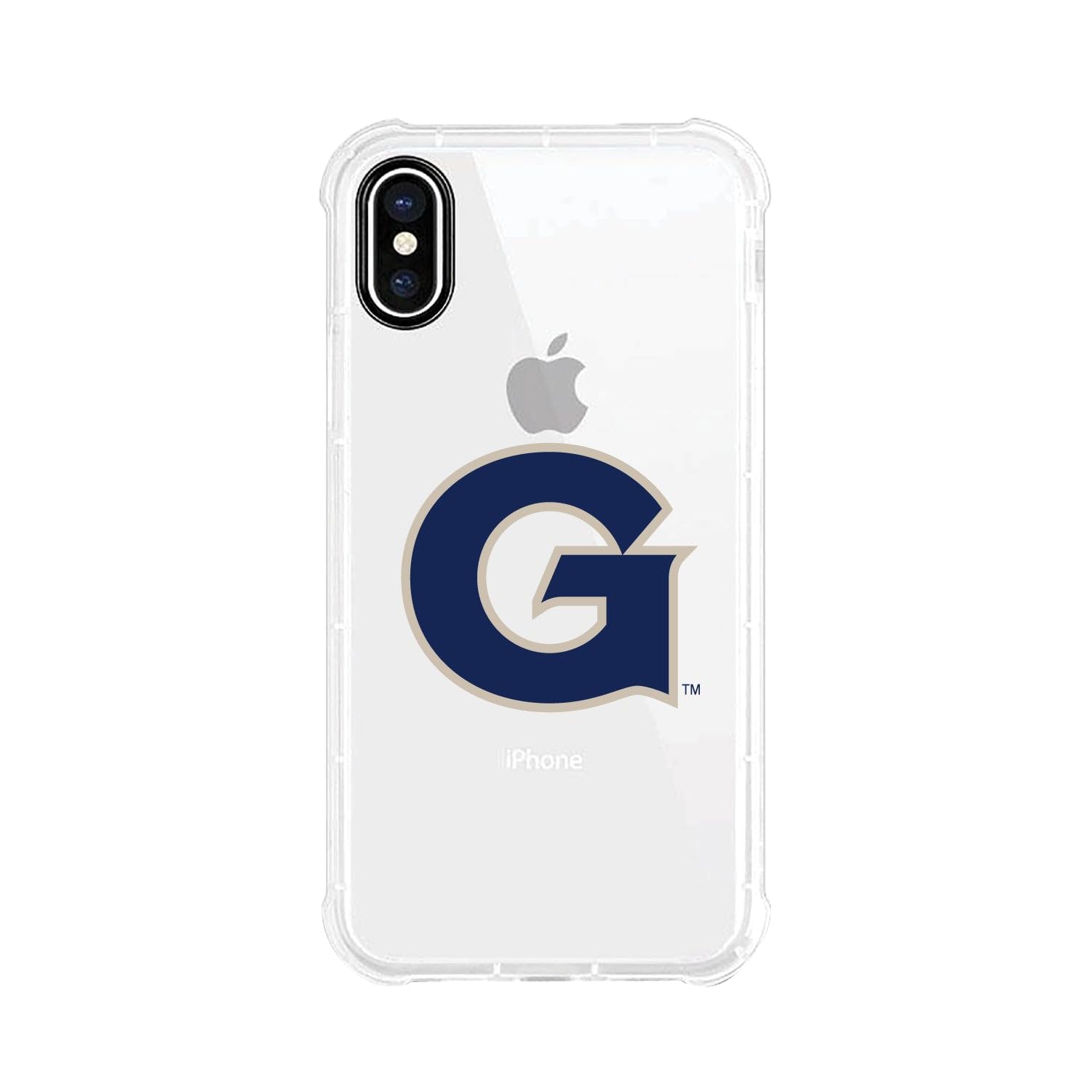 OTM Essentials Rugged Phone Case for iPhone 13 Pro Max - Shockproof Protective Cover with Tough Edge in Classic White | Perfect for Georgetown University Students & Active Lifestyles