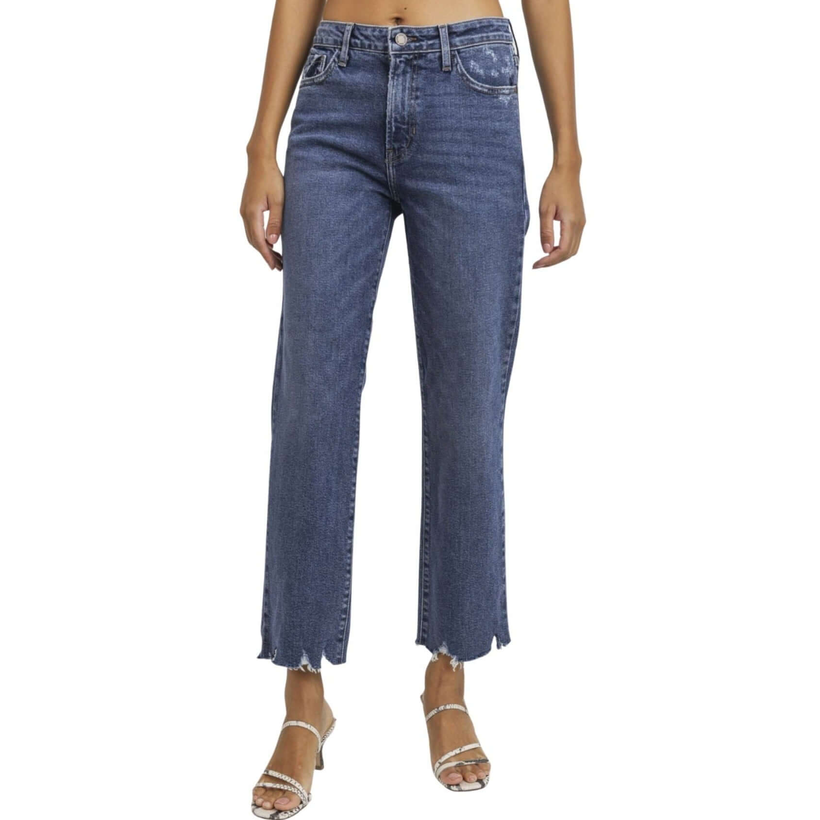 Distressed Cropped Denim Jeans for Women - Vintage Washed High Waisted Skinny Jeans - Made in USA - Perfect for Casual Outfits, Street Style & Date Nights