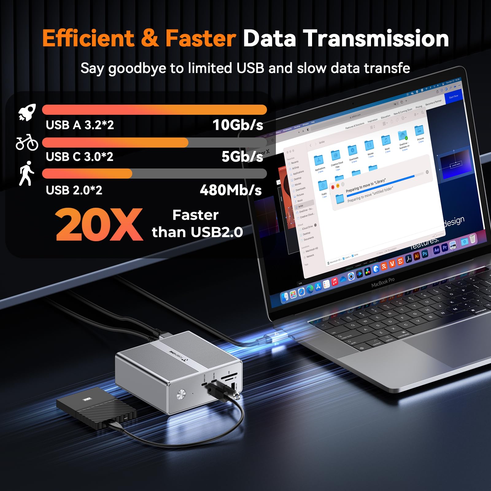 TobenONE 18-in-1 Quad Monitor Docking Station with 4 HDMI Ports, 120W Charger, USB-C Hub for Thunderbolt 4/3 - Compatible with Windows & MacBook (4 USB, 2 USB-C, Ethernet, SD/TF, Audio) - Perfect for Home Office, Gaming & Multi-Screen Workstations