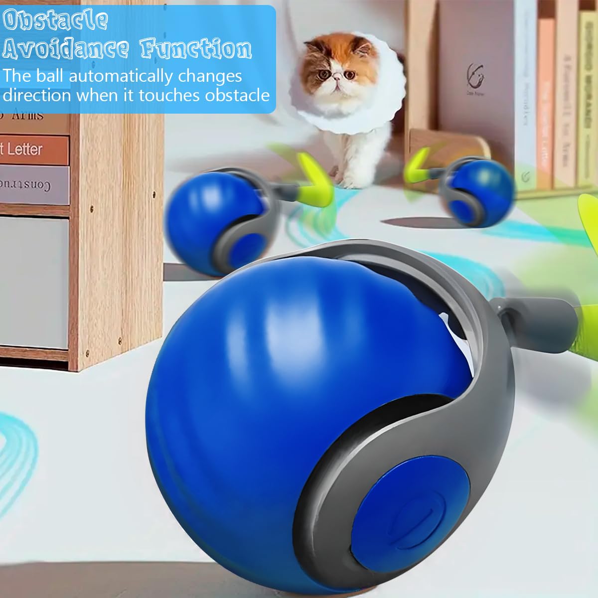 Interactive Smart Cat Toy Ball - Automatic Rolling Motion Pet Toy for Cats & Dogs with Touch Sensor & Tail - Fun Playtime for Indoor Pets, Exercise & Mental Stimulation