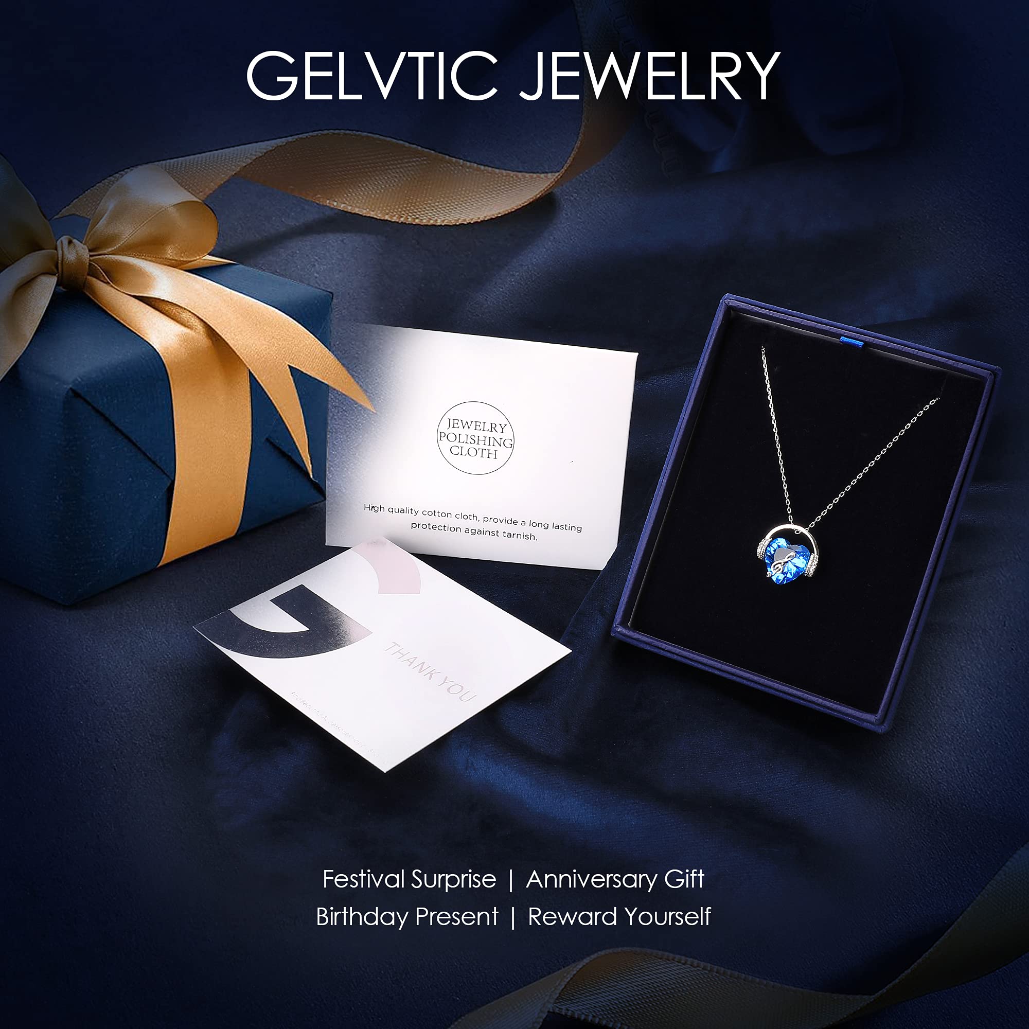 Music Note Necklace for Women - Heart Pendant with Birthstone Crystal Jewelry | Elegant Gift for Mom, Wife, Girlfriend | Perfect for Christmas, Valentine's Day, Anniversary & Birthday | Wear to Concerts, Date Nights & Special Occasions