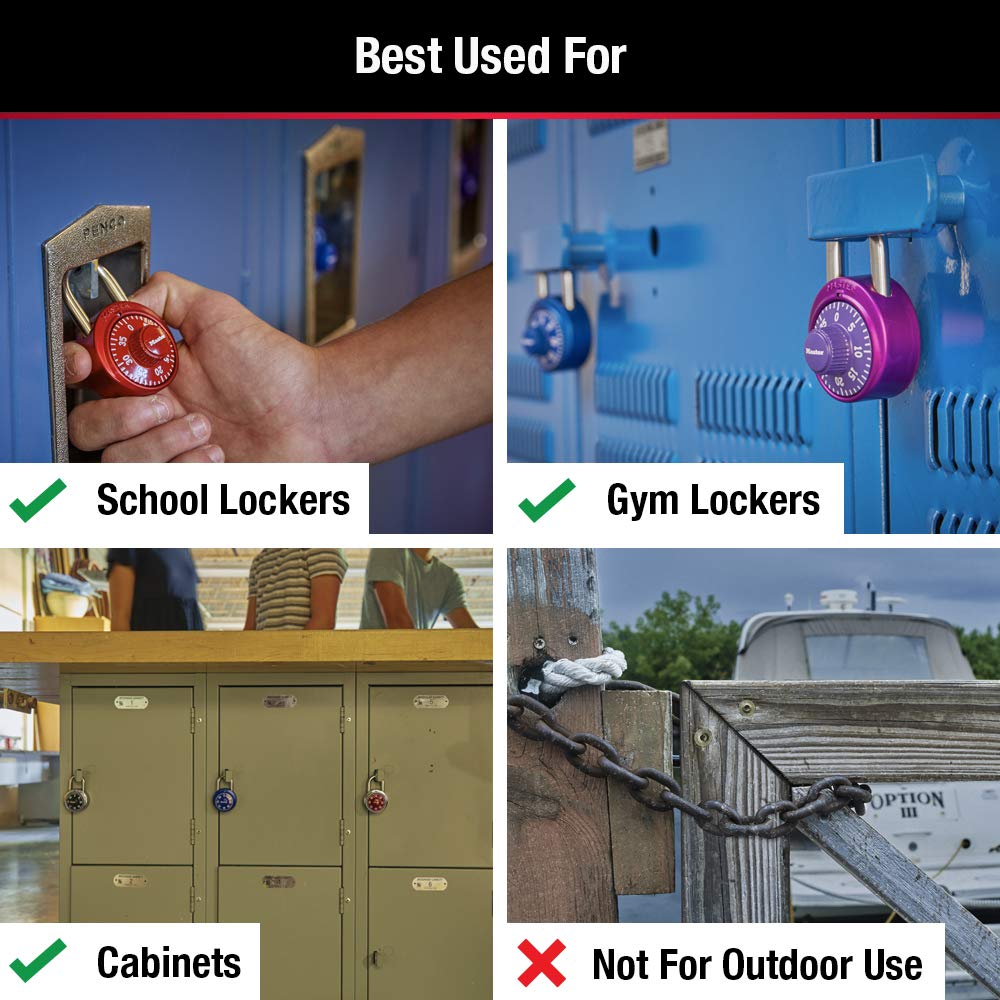 Master Lock 1561DLTBLU Combination Padlock - 1 Pack Light Blue Locker Lock for Gym, School & Storage | Secure Your Belongings at Work, Travel & Sports Facilities