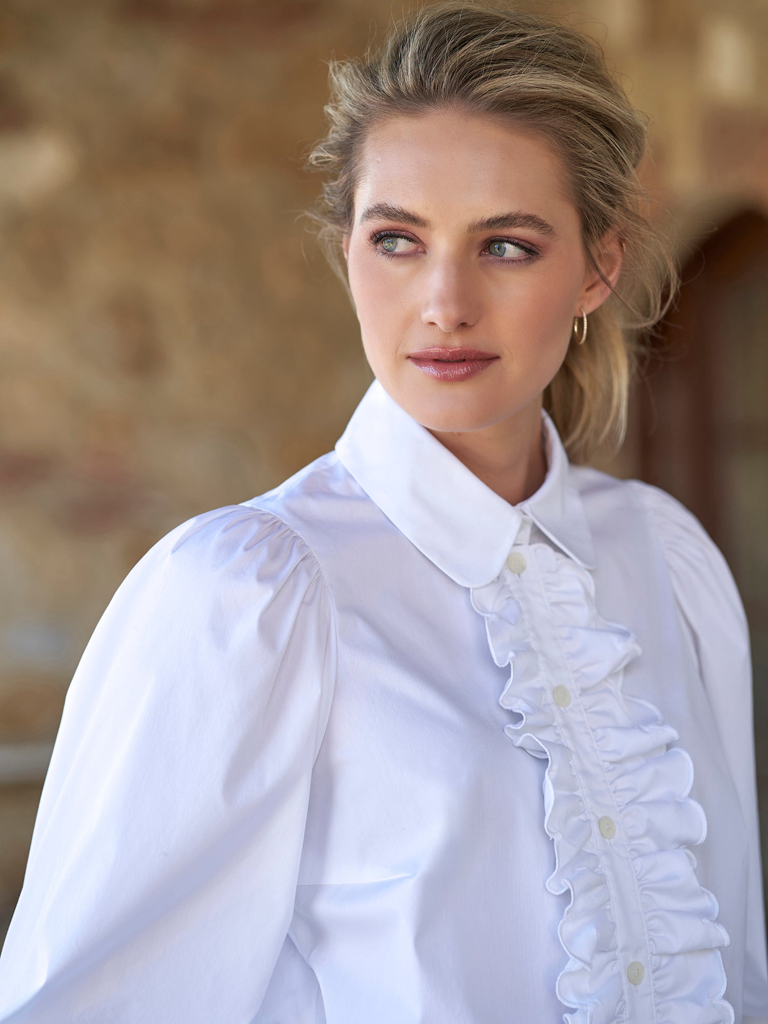 Mella Ruffle Blouse for Women - Elegant Floral Print Long Sleeve Tops - Perfect for Office, Date Night & Special Occasions