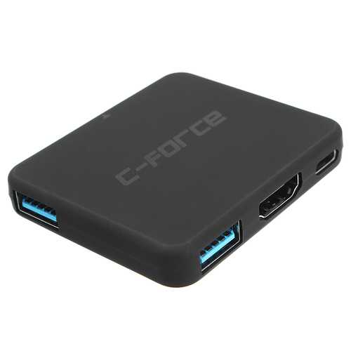 C FORCE CF003 USB C Hub 4K HDMI Adapter with USB 3.1 Ports - Compatible with Nintendo Switch, Samsung Galaxy S8/S8+ - Perfect for Gaming, Office Work & Travel Charging