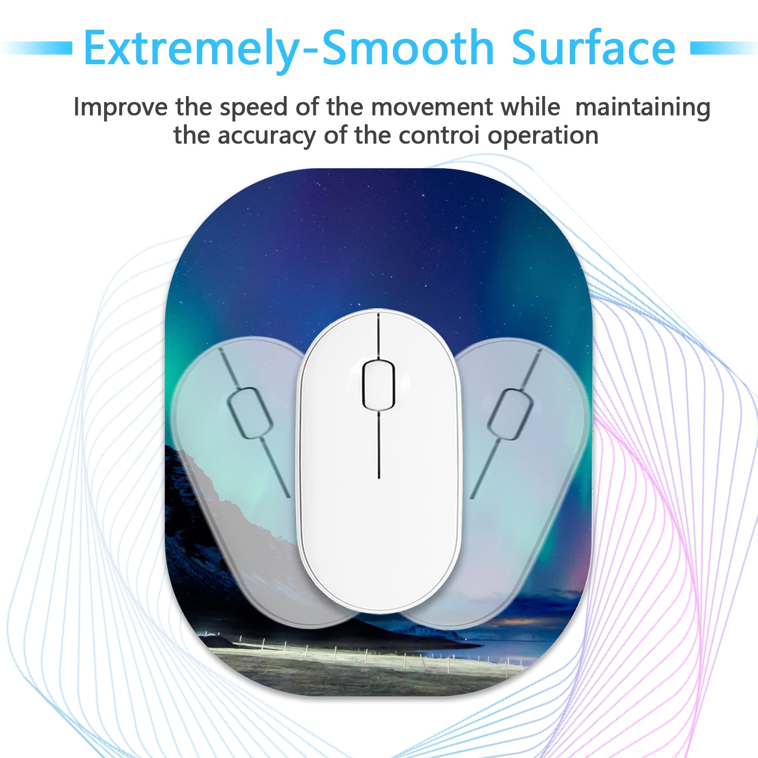 6x7 Inch Small Mouse Pad for Laptop & Wireless Mouse - Non-Slip Rubber Base, Waterproof Office Desk Mat - Perfect for Home, Office & Travel Use (Aurora Design)