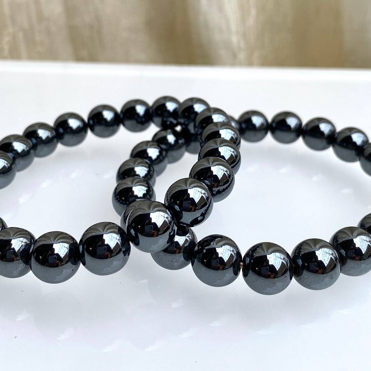 Healing Hematite Stretch Bracelet for Women & Men - Natural Stone Beaded Elastic Wristband for Stress Relief, Energy Balance & Fashion Accessory - Perfect for Yoga, Meditation & Everyday Wear