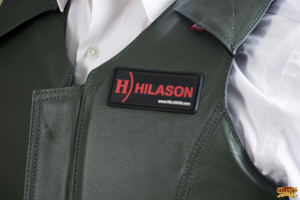HILASON Safety Bull Riding Vest - Protective Leather Hunter Green Equestrian Vest for Men & Women | Rodeo, Bull Riding, Horseback Riding & Equestrian Sports Safety Gear
