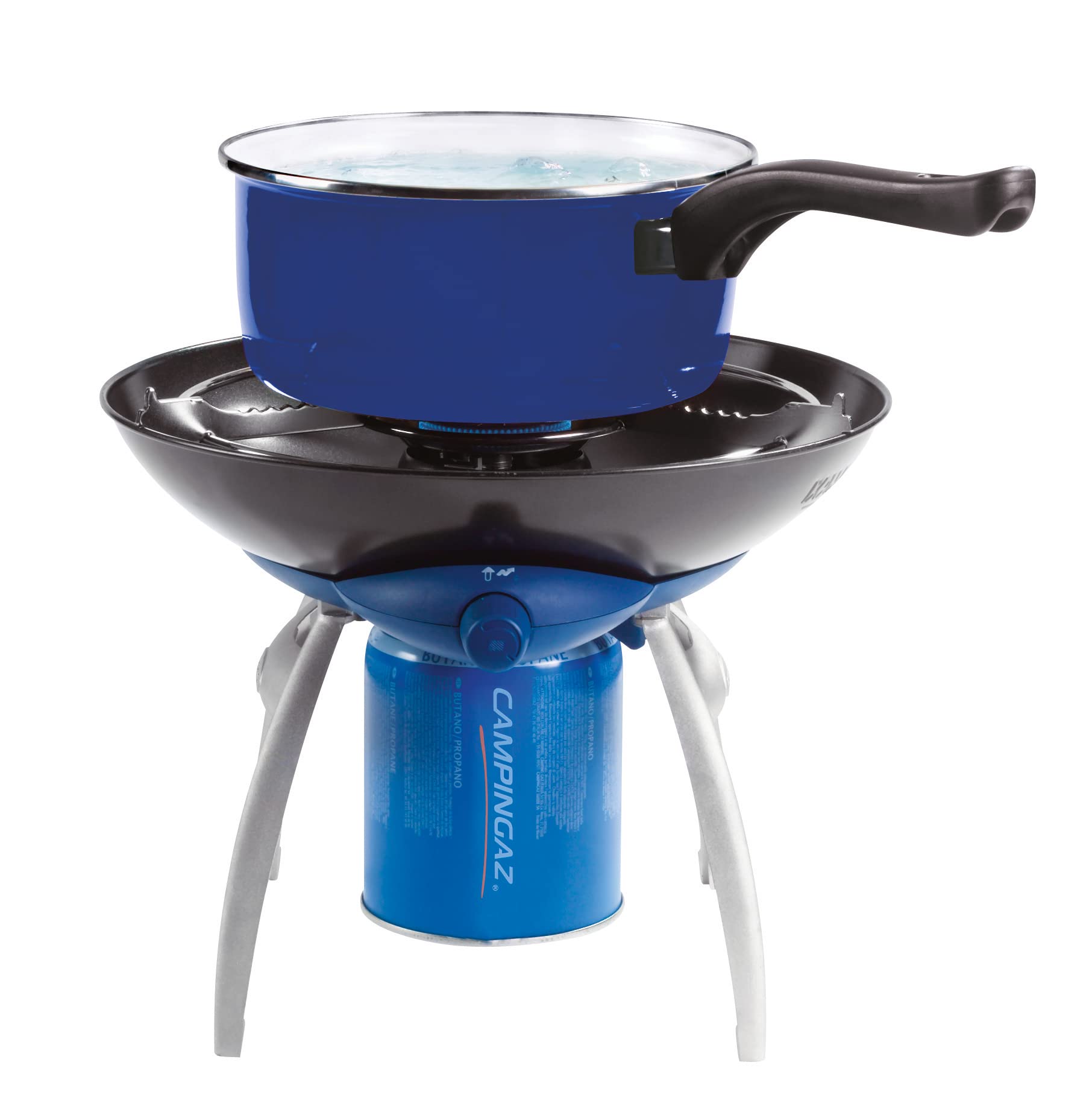 Portable Party Grill & Camping Stove - All-in-One Outdoor BBQ with Griddle, Grid & Pan Support - Perfect for Backyard Parties, Picnics & Camping Trips